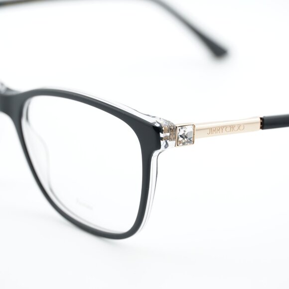 Jimmy Choo JC274 07C5 00 Eyeglasses Black/Crystal/Gold 53mm Rectangle Frame - Picture 7 of 10